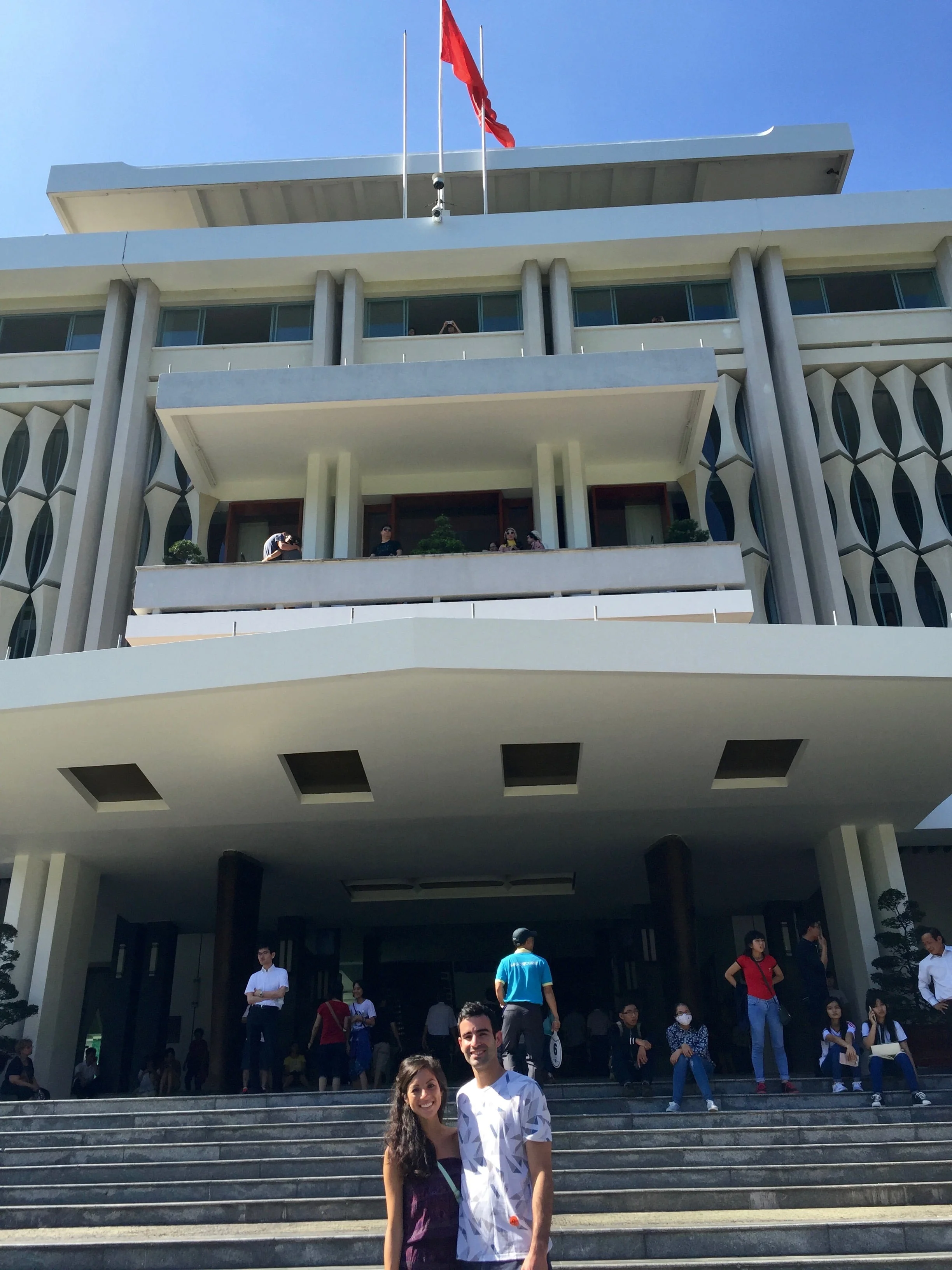  At the Reunification Hall, the site of so much history.&nbsp; 