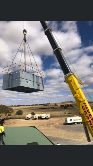 Ammonia evaporative condenser installation by TTRA team.