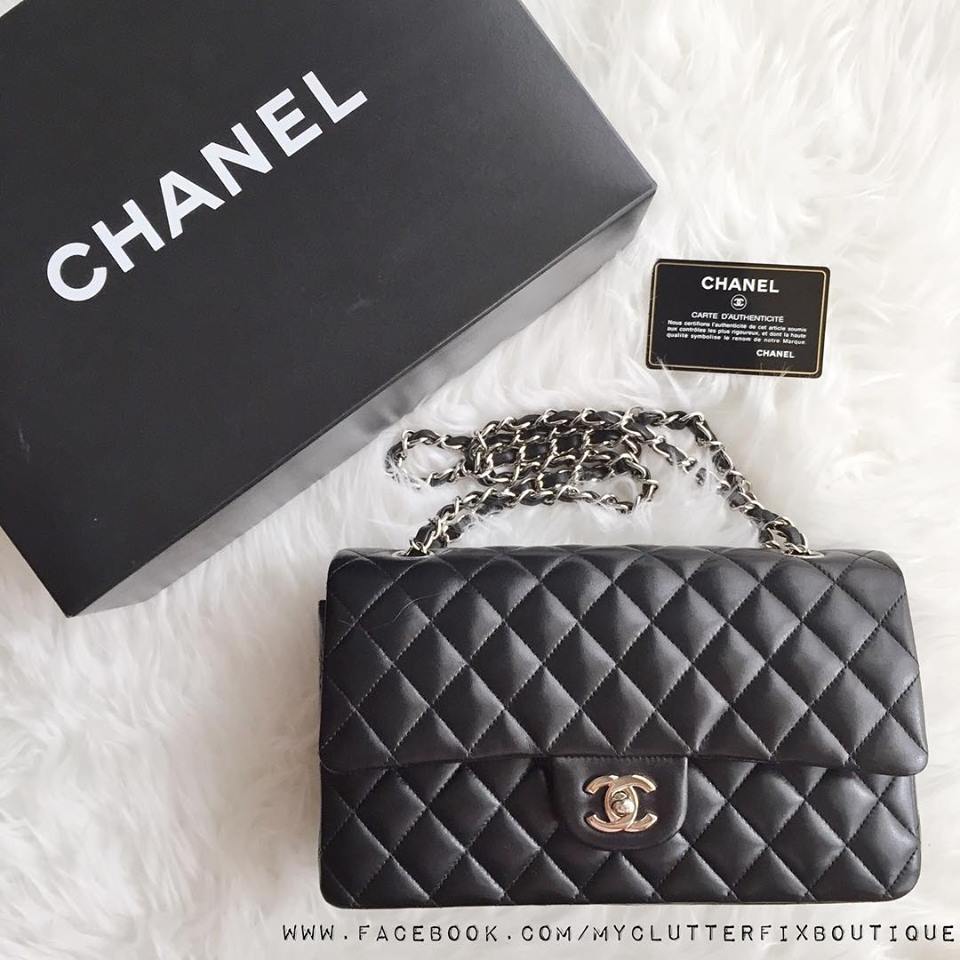 Pristine Chanel Vintage Black Medium Classic Double Flap Bag SHW Lambs –  Boutique Patina