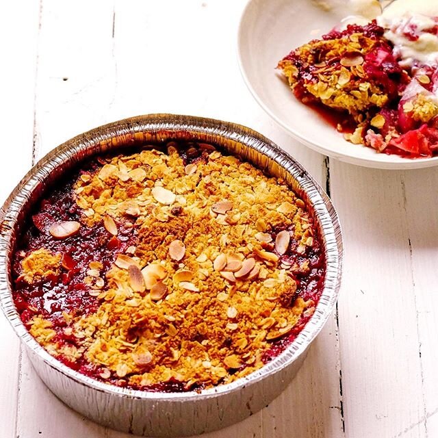 Apple, berry and coconut crumble.  Of course my hubby had to test one out this afternoon and he gave it a big 👍. The perfect dessert on a cold, wet, Winters night.