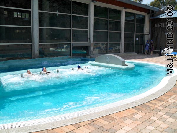 spain Archena Murcia Spa Resort Balneario de Archena mineral medicinal spring town Spa thermal pool Complex, water channel, merry go round, spa-hammocks