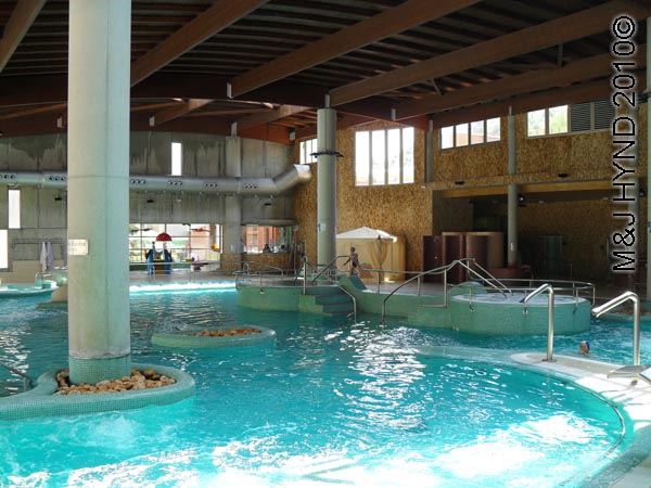 spain Archena Murcia Spa Resort Balneario de Archena mineral medicinal spring town inside Spa thermal complex, freeform pool, upper spa pools