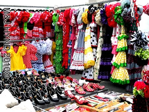 santa pola market dresses+shoes: spain santa Pola Saturday market colourful flamenco dresses cute little shoes to match