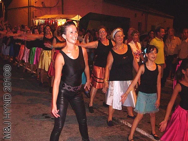 charanga #2: spain valverde fiesta La Virgen de Santa Ana, parades, dance modern multi-coloured procession
