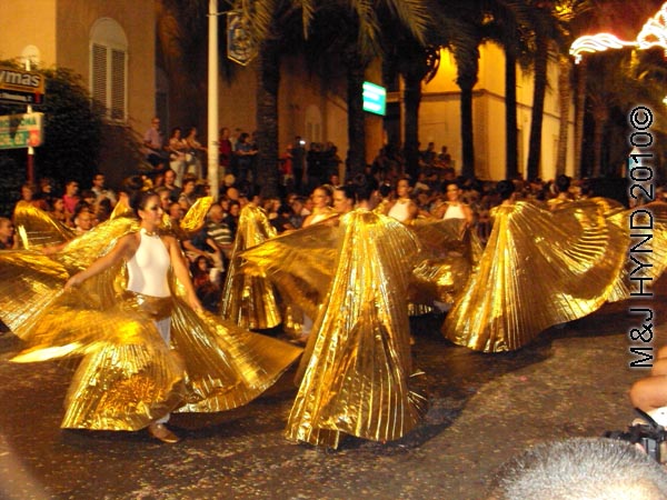 parade – silver: spain Santa Pola Annual Fiesta, parade, gold, angel, isis-wing dance