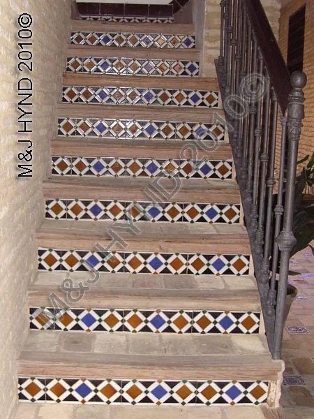 'Azulejo' tiled staircase, Seville, Spain