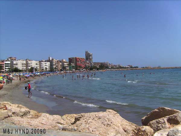 Spain, Playa Levante; closest urban beach to the centre of Santa Pola