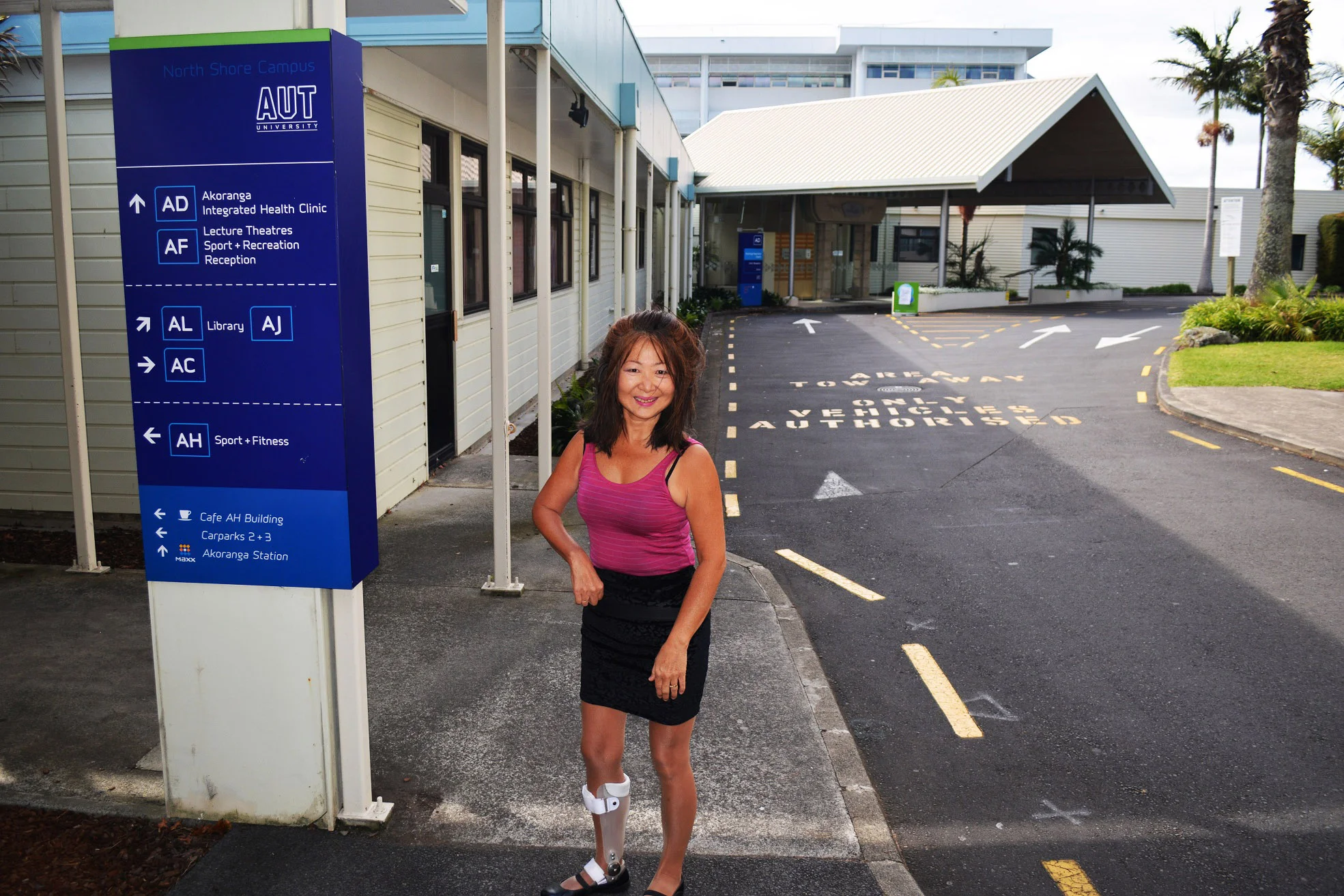 AIH clinic entrance in the background