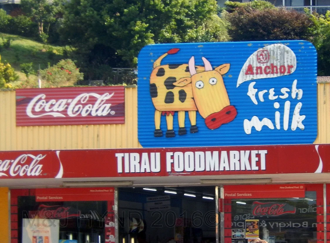 corrugated iron shop sign, Tirau, Waikato, NZ