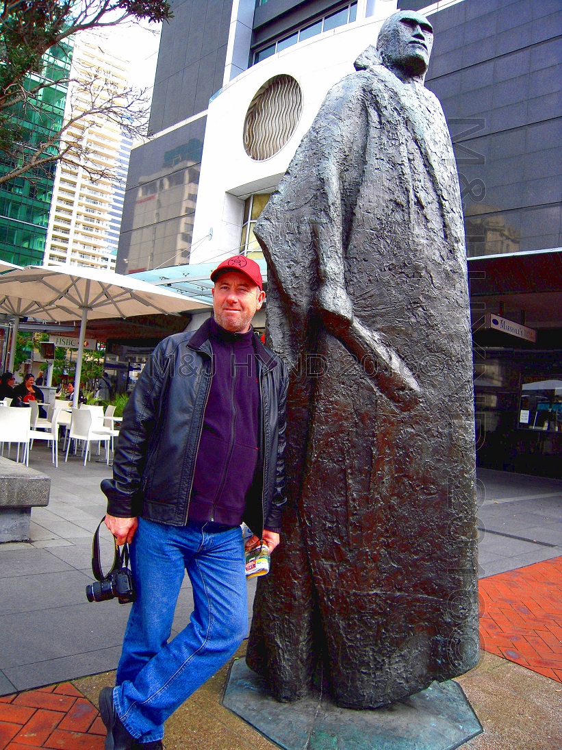 waterfront Maori warrior statue, Auckland, NZ