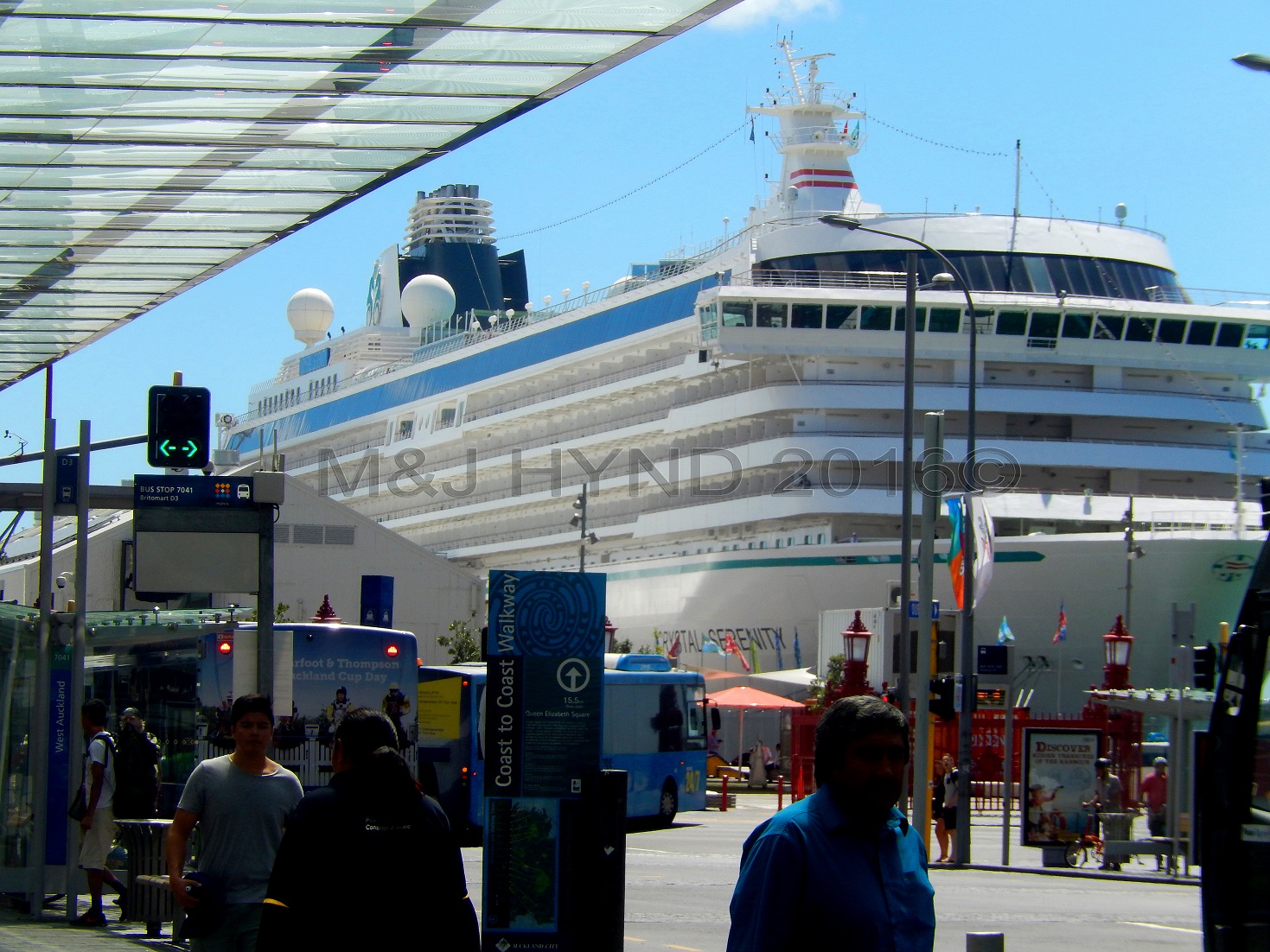 cruise liner docked at Queens Wharf, waterfront, Auckland, NZ