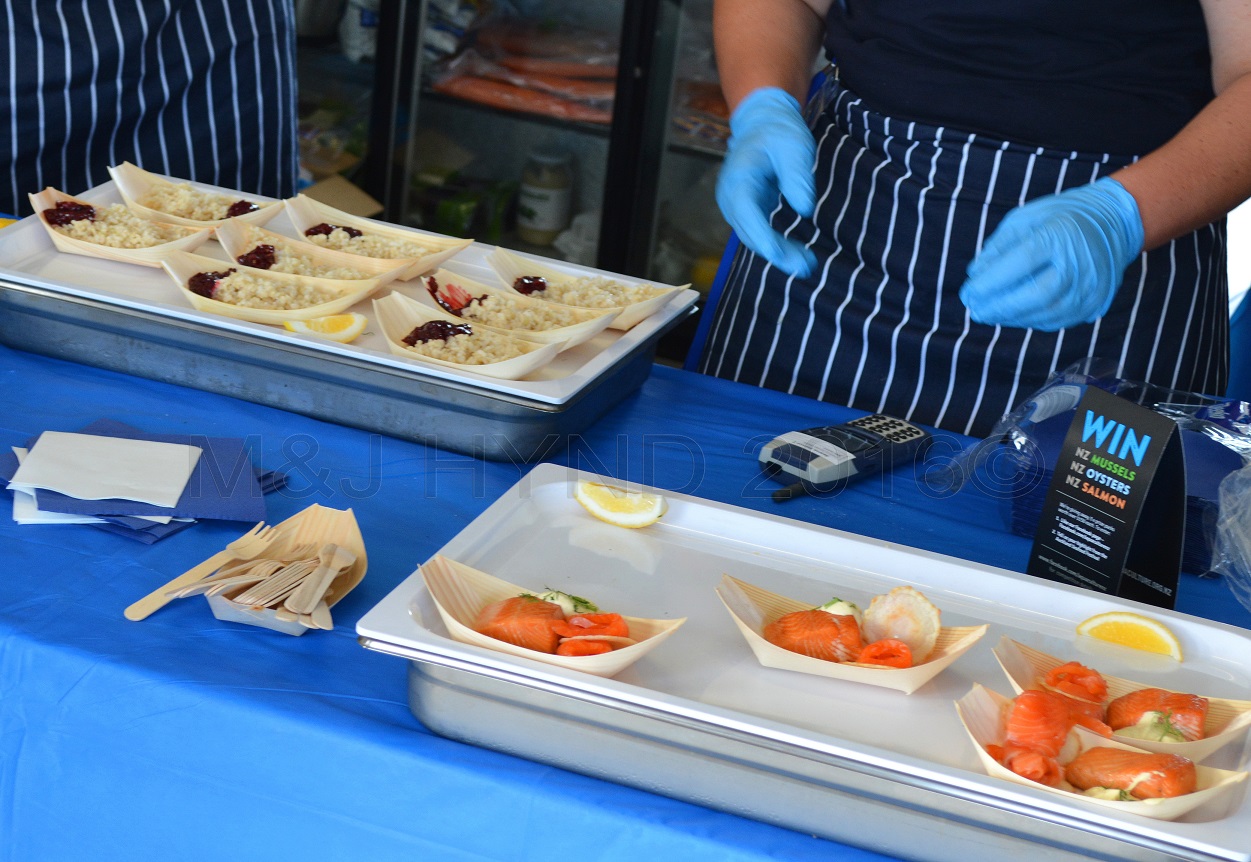 Salmon bites, Seafood Festival, Auckland, NZ