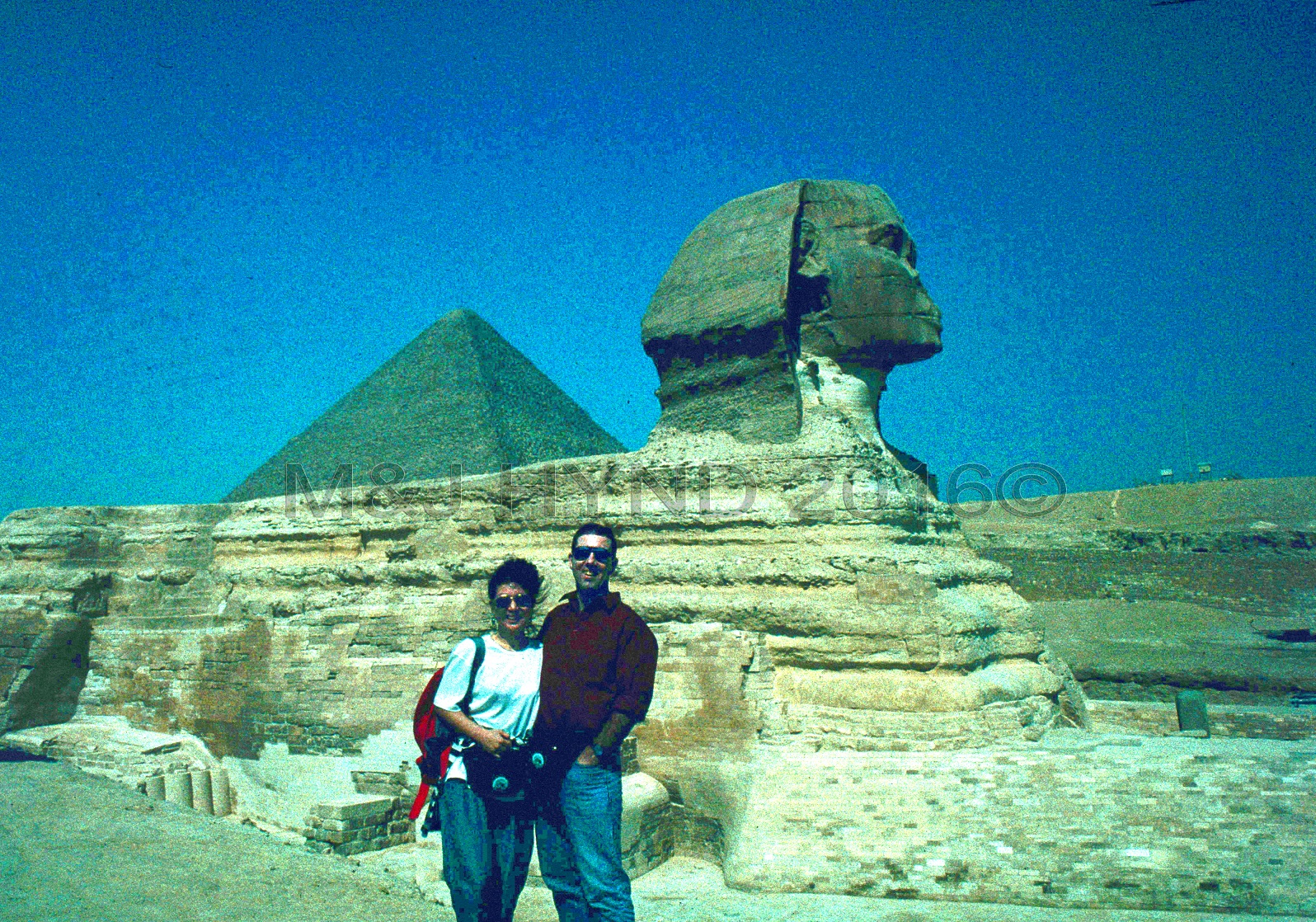 PreStroke pyramids of Giza & Sphinx, Cairo, Egypt