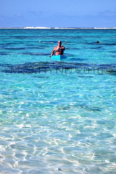 kayaking in Vaimaanga lagoon, Vaimaanga, Rarotonga, Cook Islands