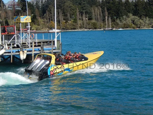 Jet boat on Lake Wakatipu, Queenstown, NZ