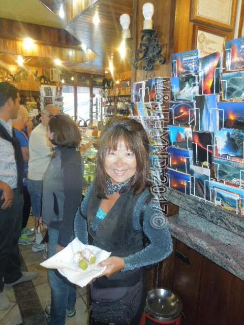Italian cannoli at Bar Ristorante Silvestri Crateri Nicolosi, Mt. Etna, Sicily, Italy