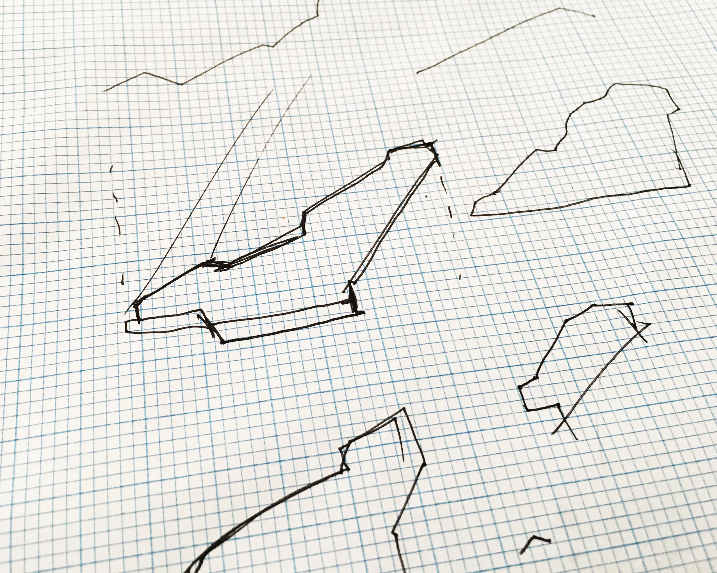 Initial design sketches for the custom profile