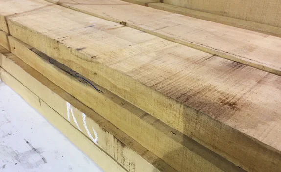 Rough sawn timber stock ready for custom milling