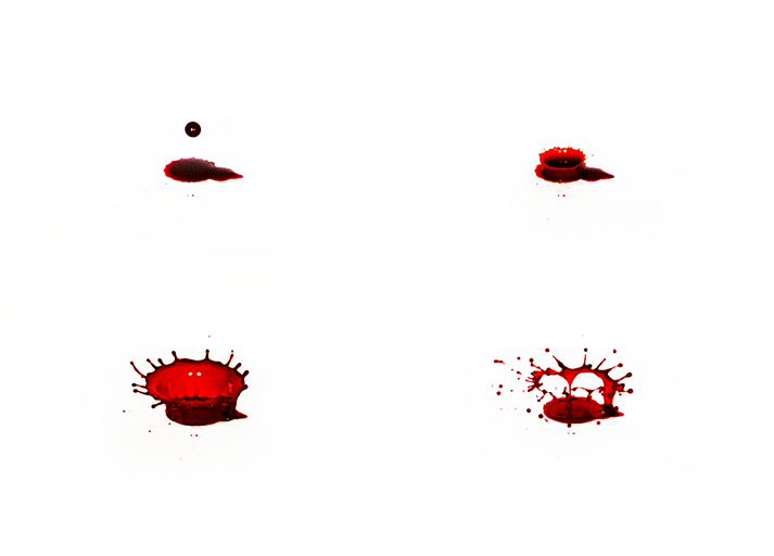 Normal
0
false
false
false
EN-NZ
JA
X-NONE
In crime investigations, understanding how blood spatter patterns are created is often a critical task. This image is a sequential collage from a high speed video (4000 frames per second), where the sequence captures the various stages of the blood droplet splashing into a small pool of blood. Experiments such as this enhance the understanding of blood splatter at crime scenes. The vision of this research is to implement this understanding into a mathematical model, which will ultimately allow efficient and controlled simulations of different criminal scenarios.