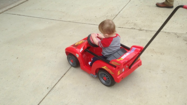 Max enjoying his go-cart