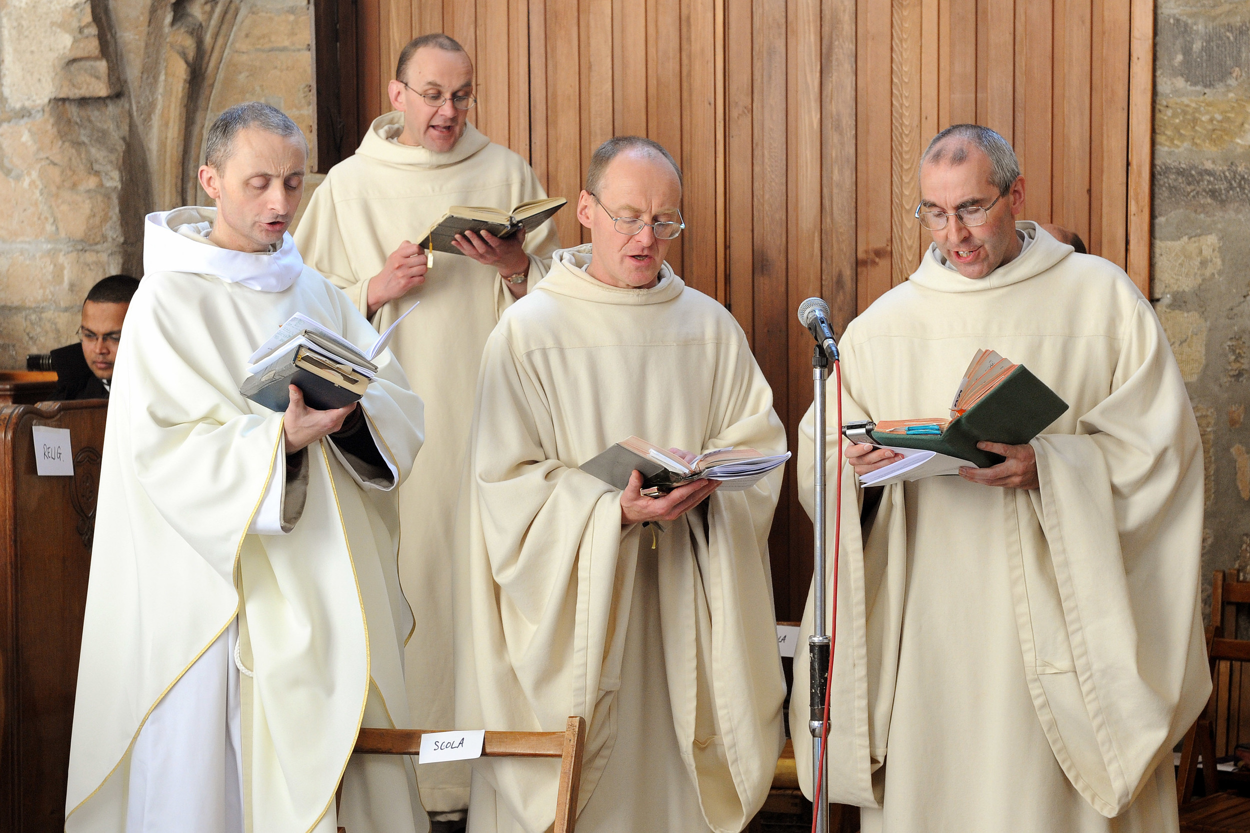 Monks at Pluscarden Abbey