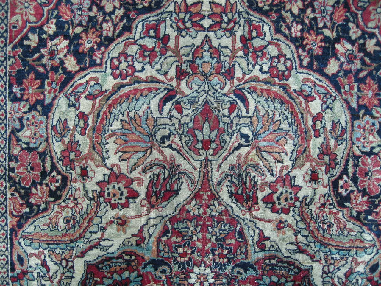 Detail of Antique Kirman Rug