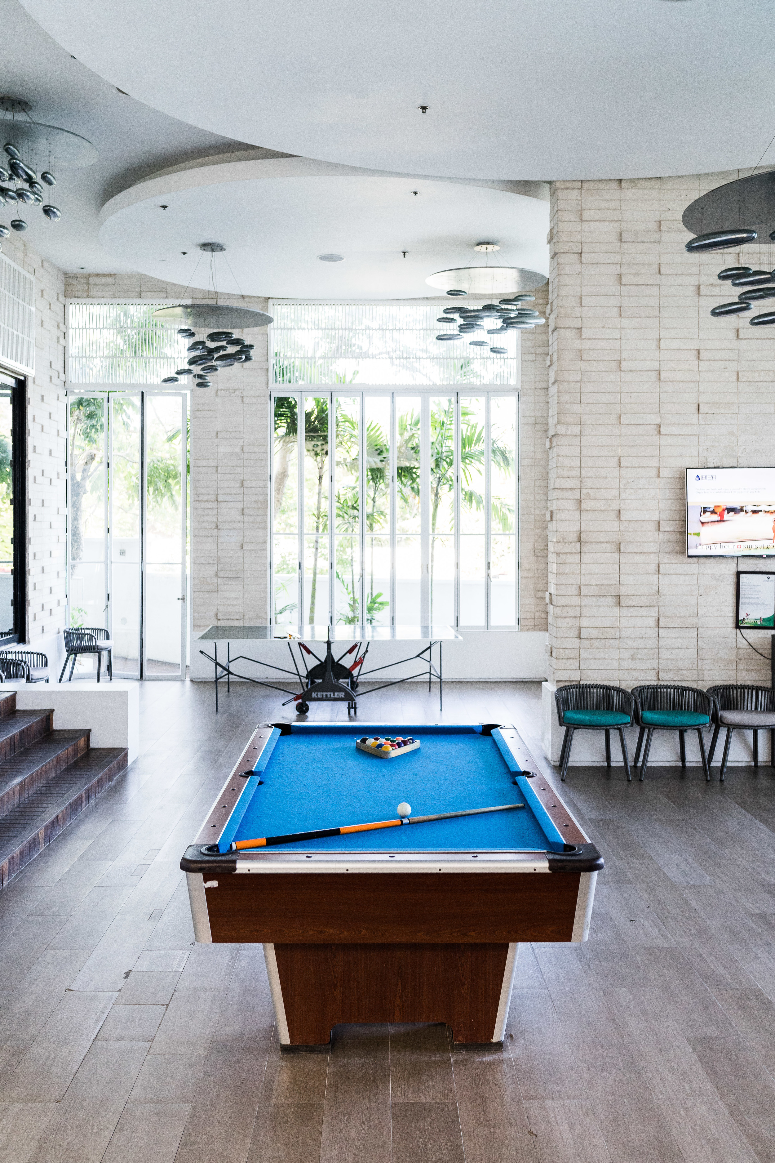 There's this game area where you can play pool or table tennis if you're all beached out.