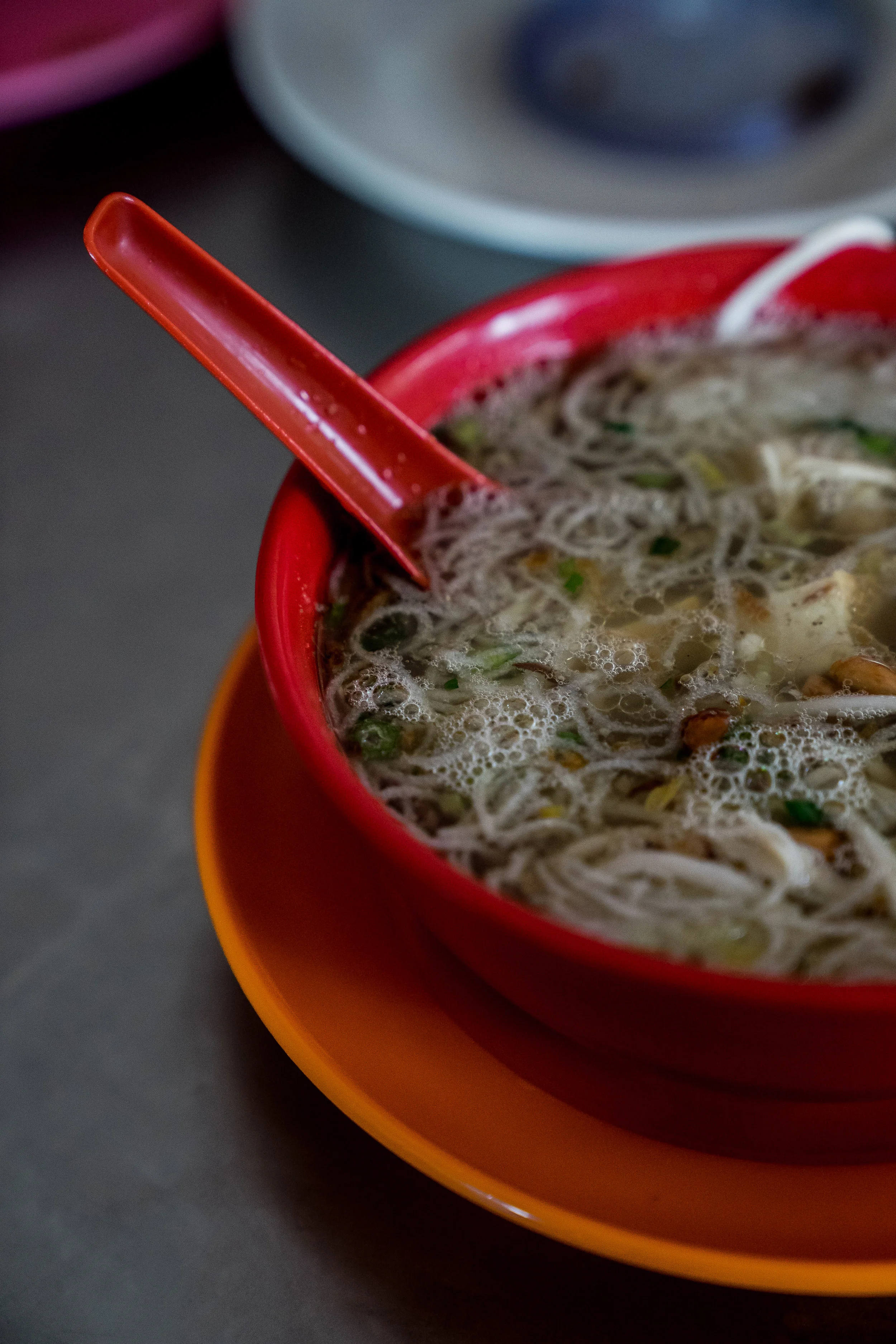 Soto - I think this one is like Malaysia's version of Pho. White noodles, veggies, beef. The soup is made from the bone of a cow and cooked for half a day.