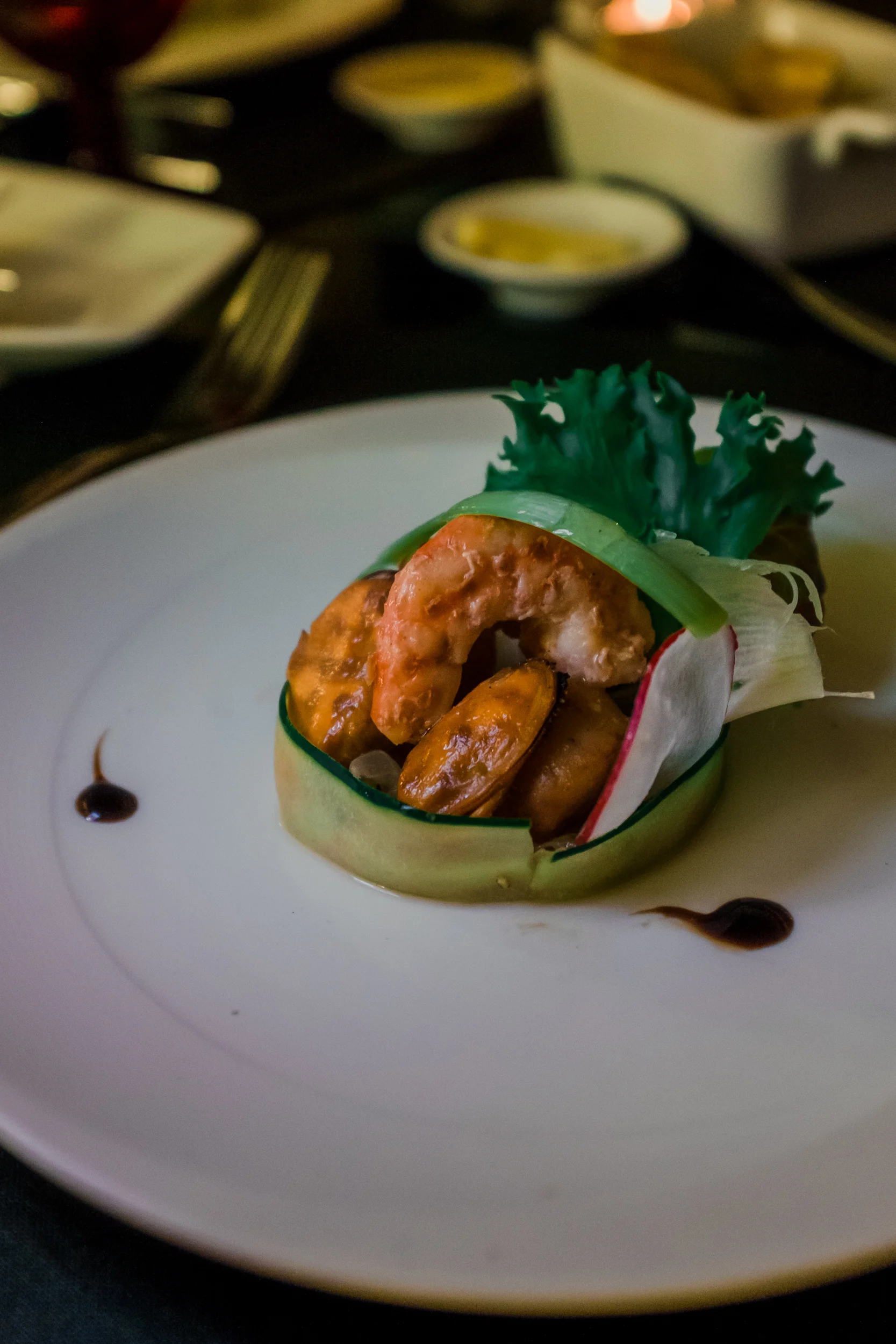 Smoked Seafood with Pomelo Salad Vanilla Dressing