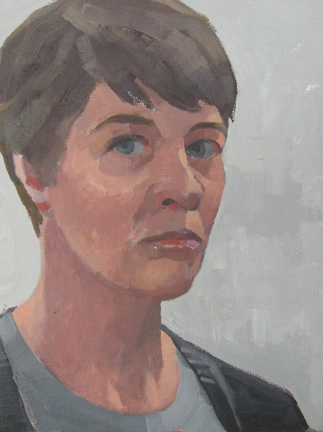  Self Portrait, Oil on canvas, 2018, 18" x 14" 