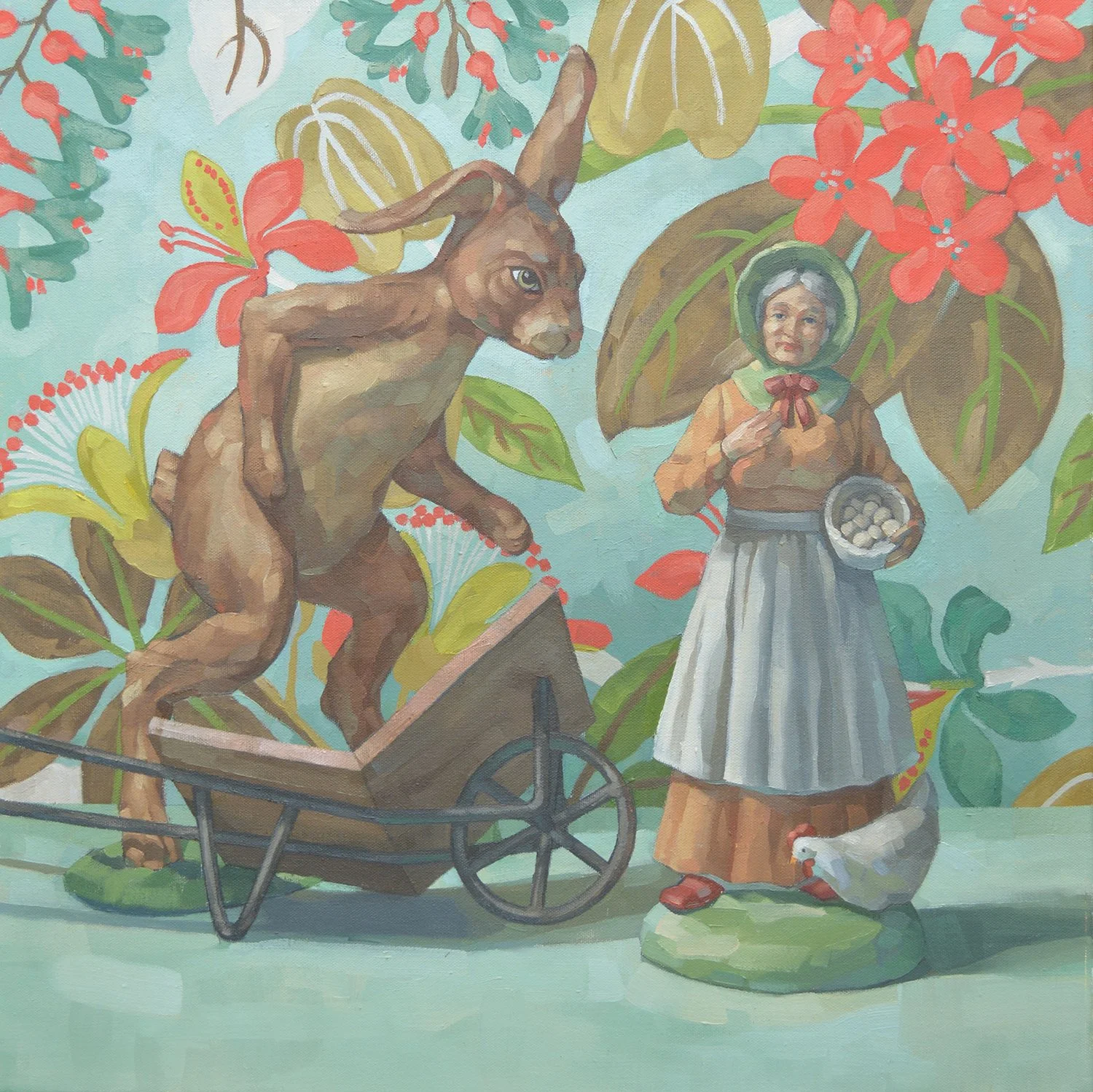 The Uprising, 2024, Oil on canvas, 22” x 22”