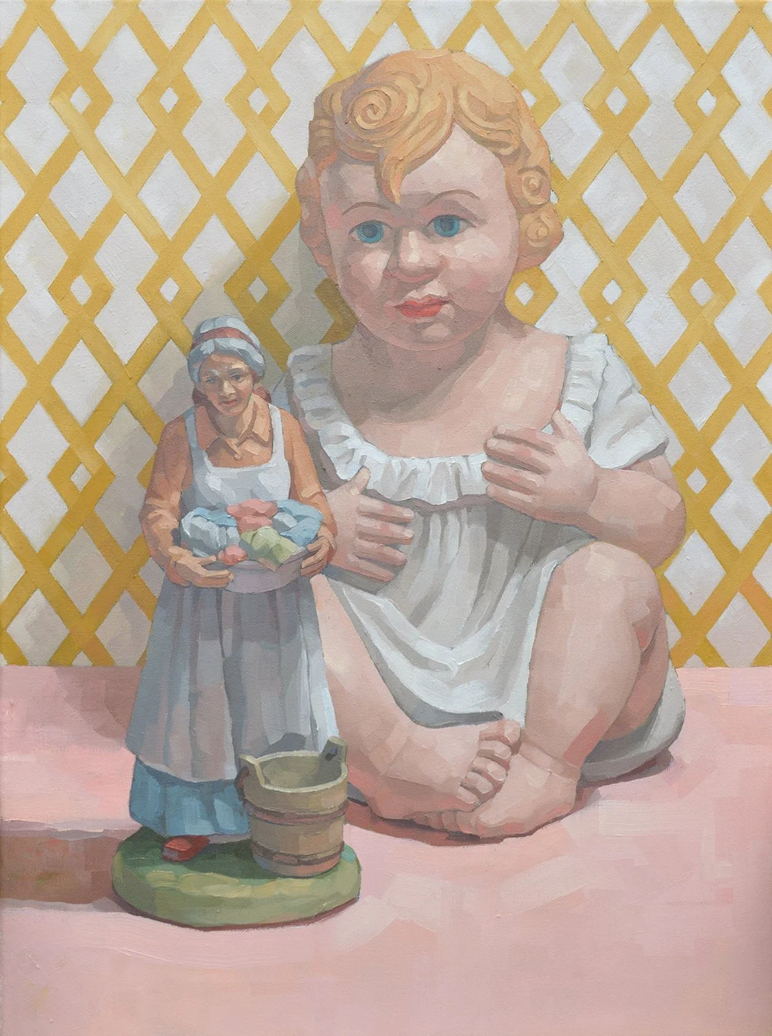  There Was a Little Girl Who Had a Little Curl, 2025, Oil on canvas, 24” x 18” 