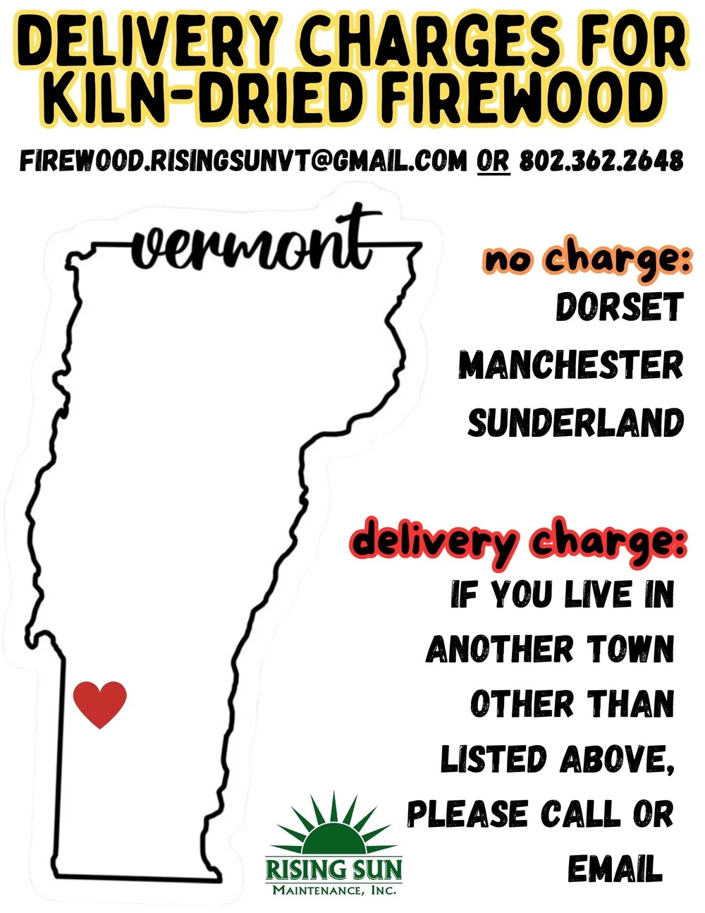 Delivery Areas — Rising Sun