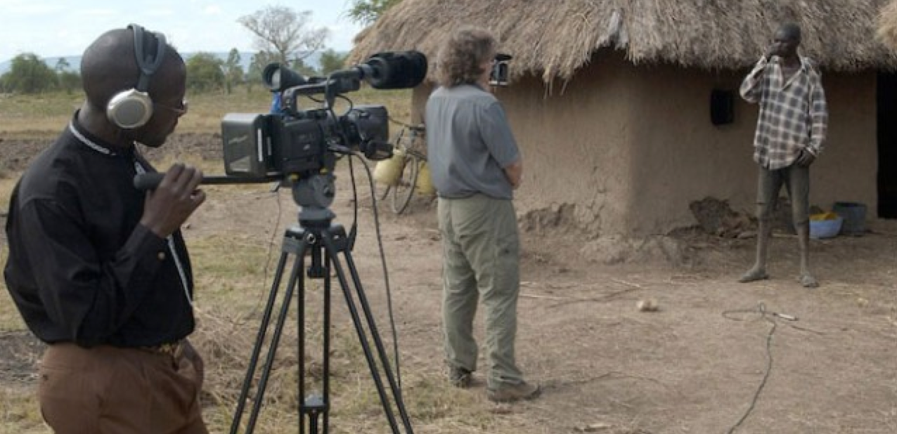Len Morris interviewing Joseph Onyango Siri in Kenya (Wilfred Ogutu is shooting)