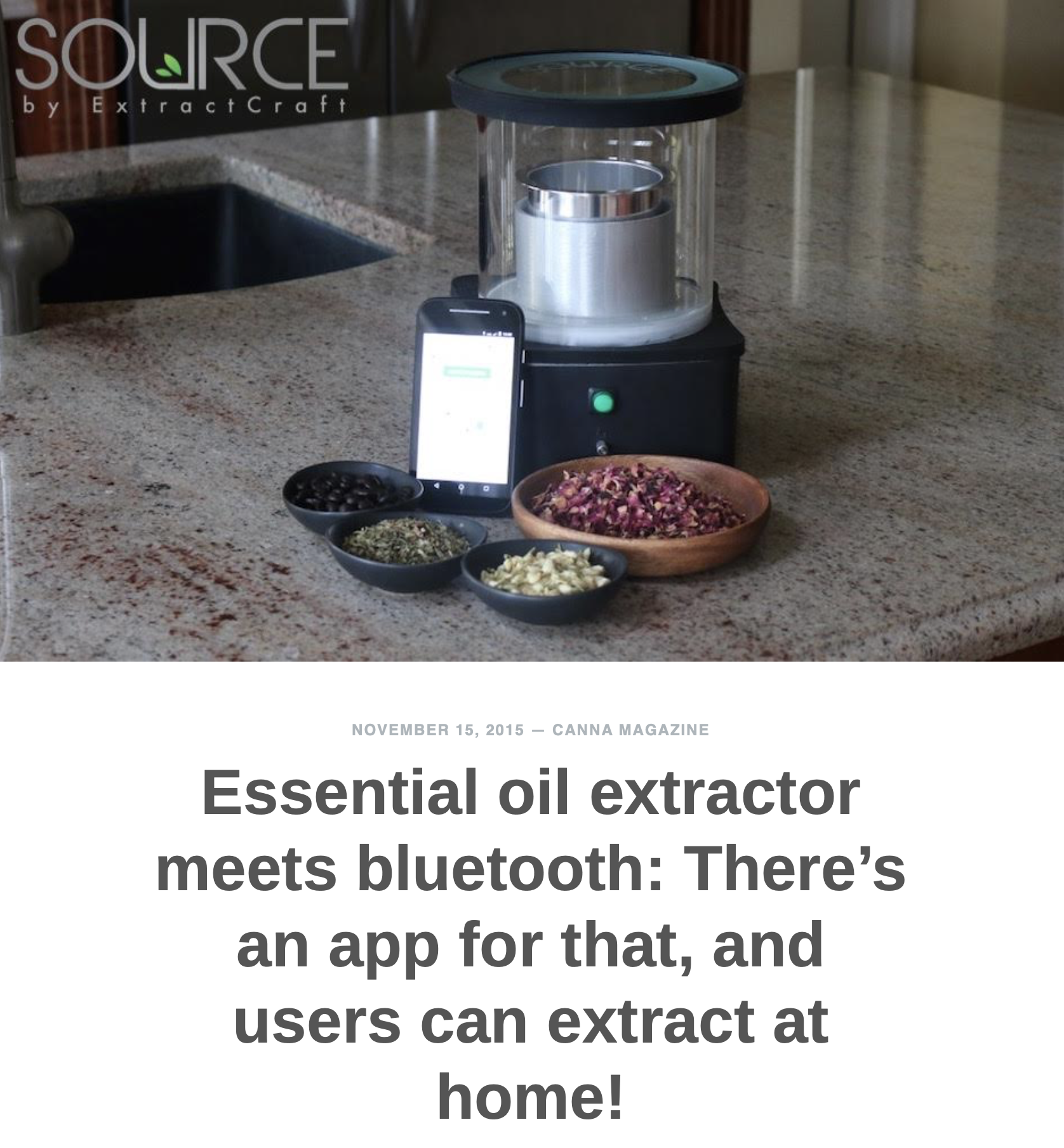 Canna Magazine: Essential Oil Extractor Meets Bluetooth