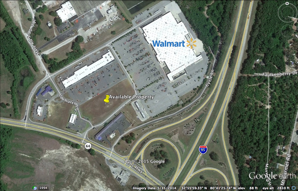 Walterboro SC aerial Walmart close