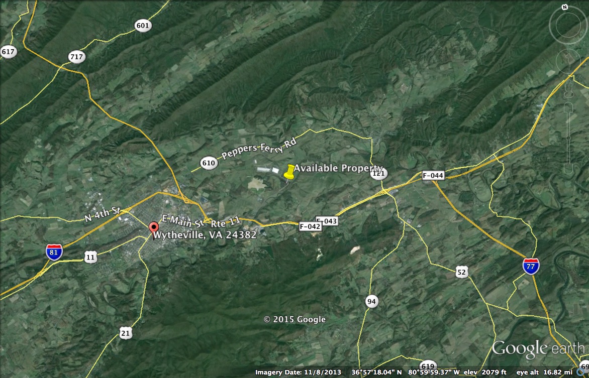 Wytheville VA property aerial far