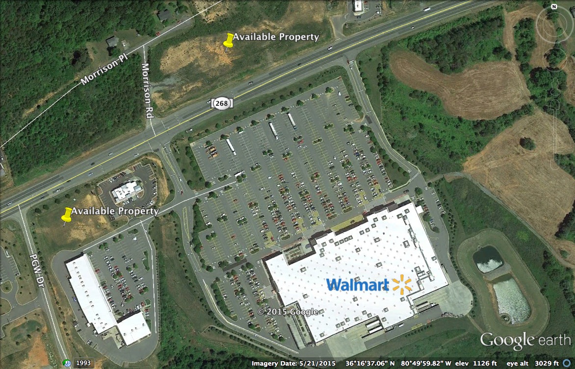 Elkin NC Walmart aerial close