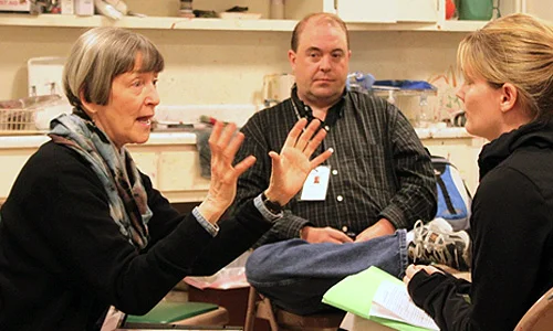 Photo: Mentor Ellen Parks with SSL 14 participants Jeffrey Field and Carrie Wachob
