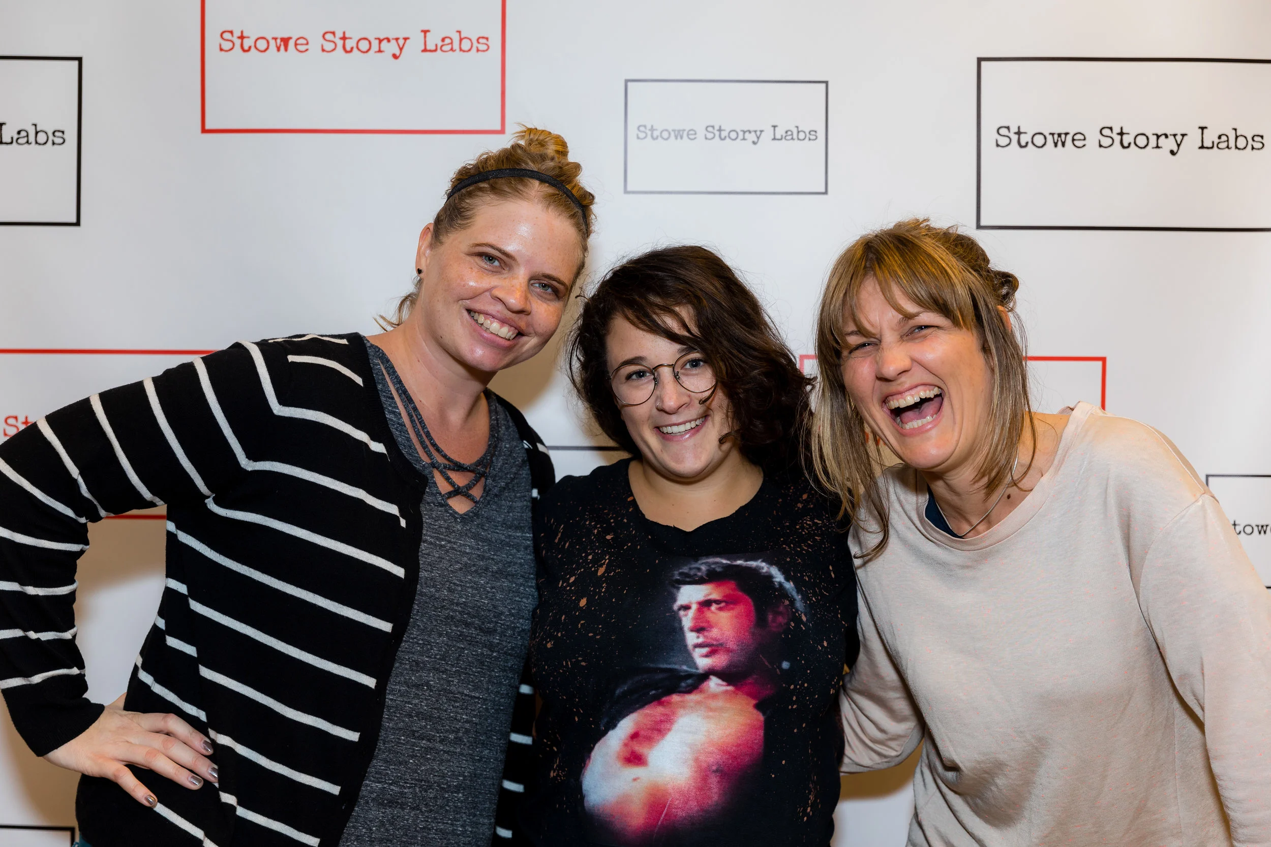 2018 Lab Participants Ashleigh Nichols (CA), Rachel Gerlach (NJ), and Alysia Maciejowska (Scotland) at end of long day at the Lab