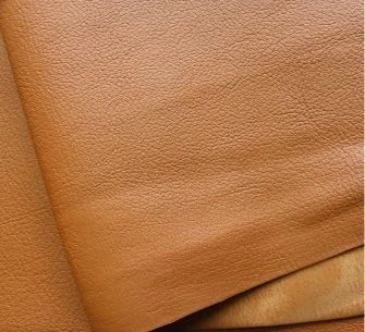 Burnt orange sustainable leather backpack lining