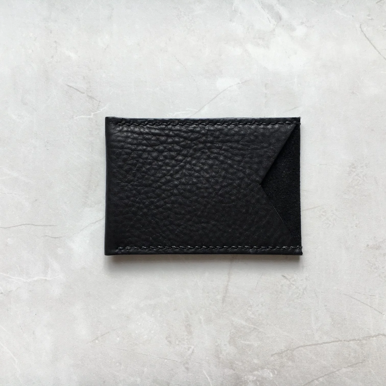 Black minimal leather card holder made in London by CARV