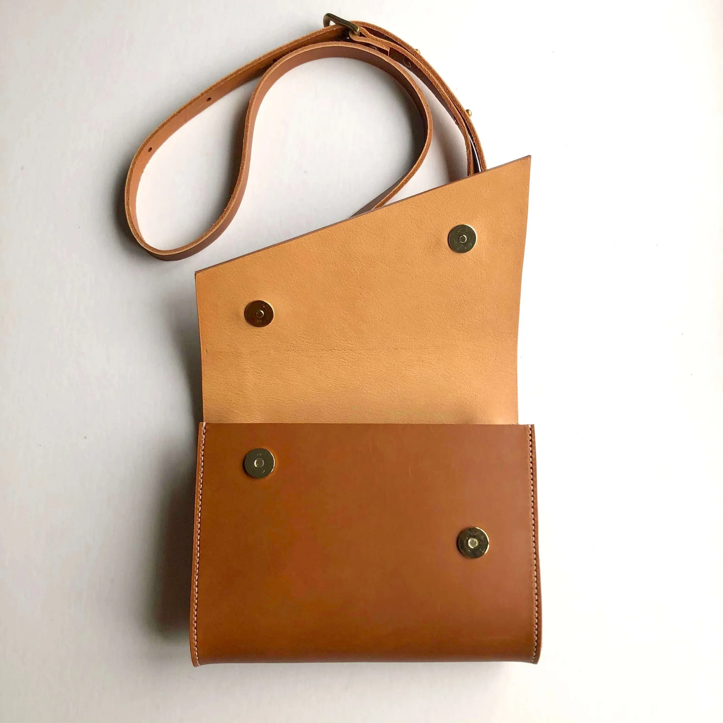 Tan Leather Crossbody Mini Bag. Made in the UK. — CARV