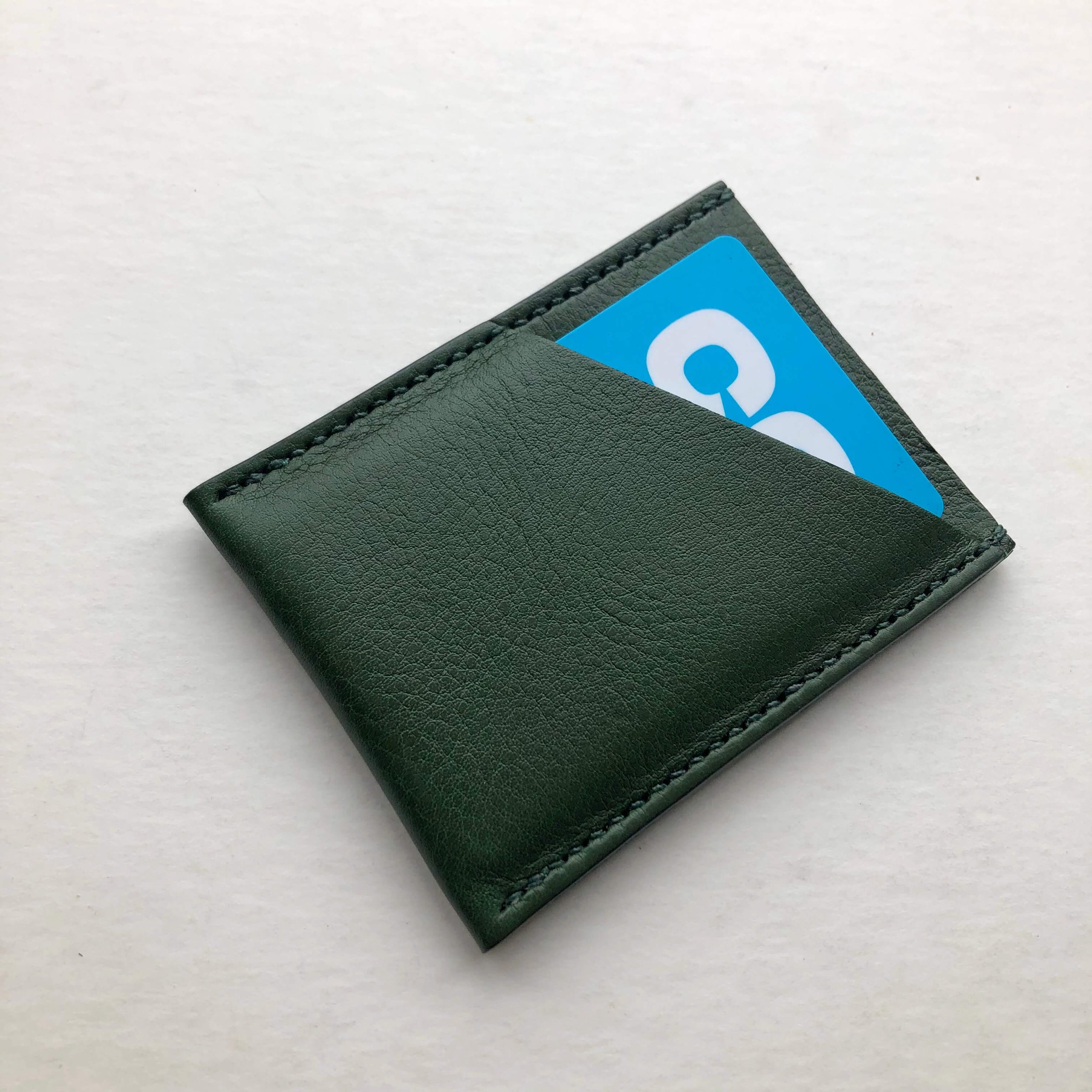 CARV sustainable leather wallet in green handmade in the UK