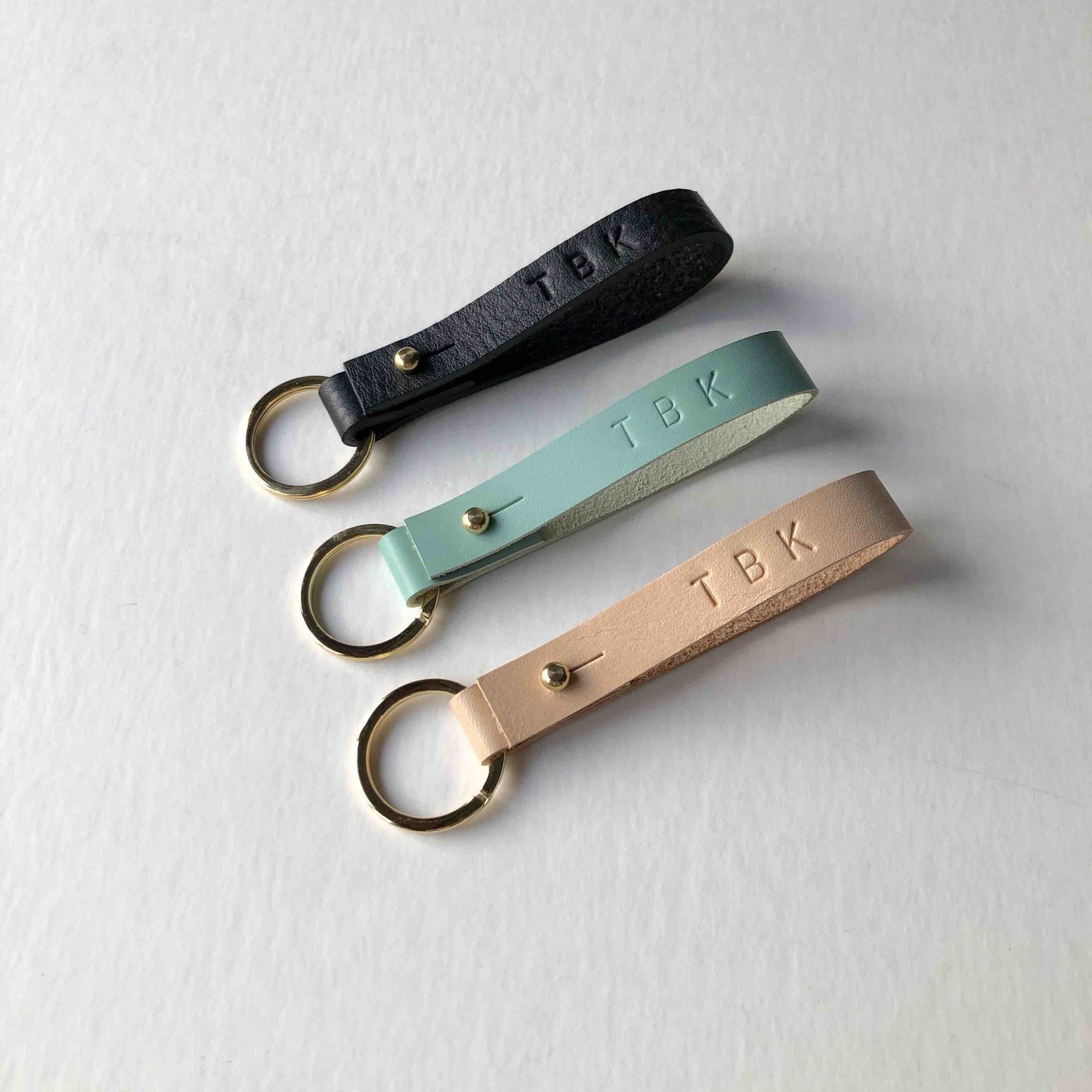 CARV sustainable leather keyring handmade in the UK.