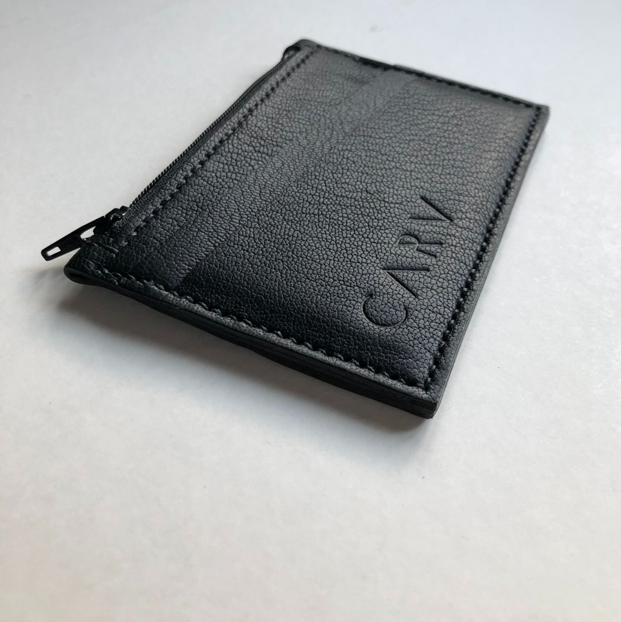 CARV sustainable leather zip purse handmade in the UK.