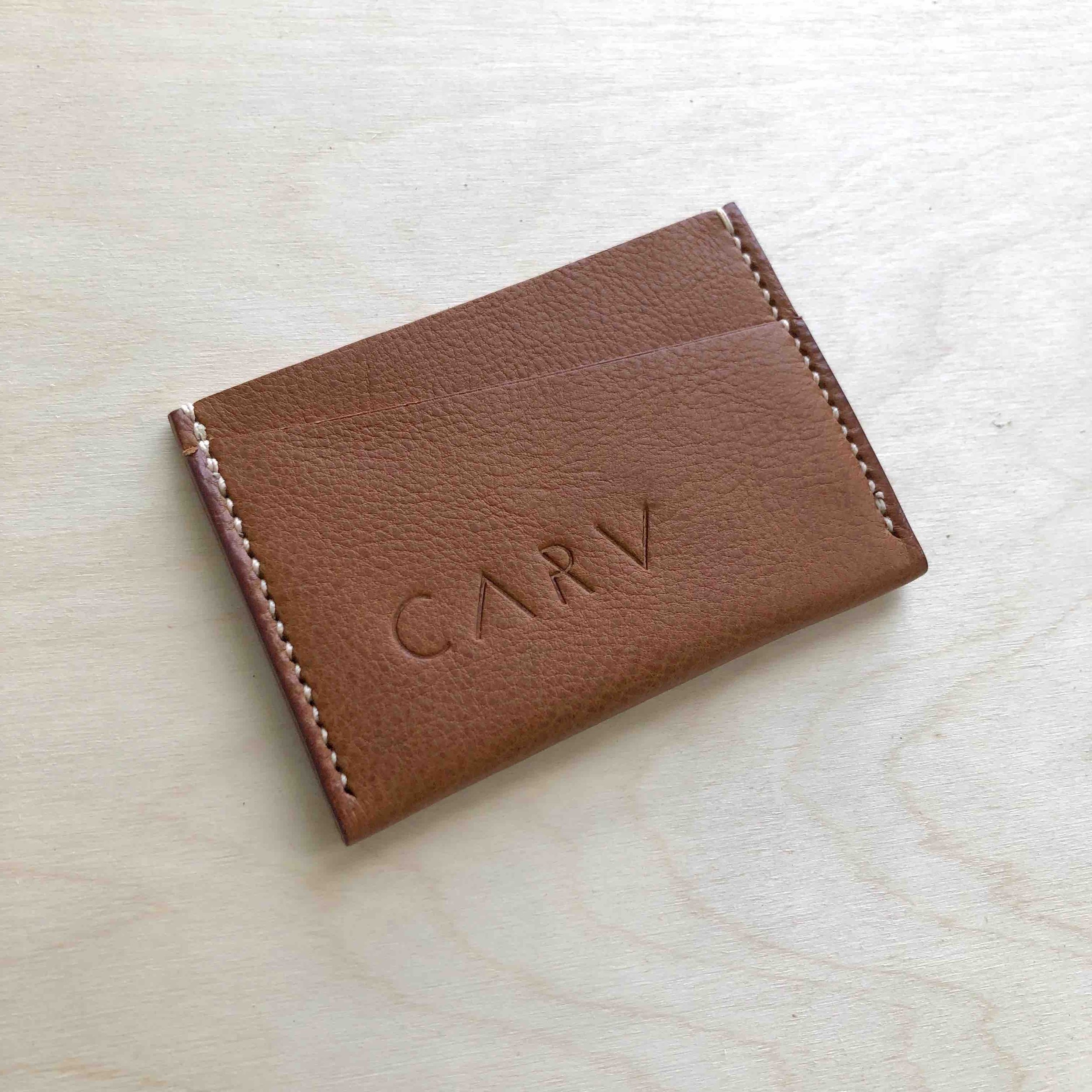 CARV sustainable leather card holder handmade in the UK.