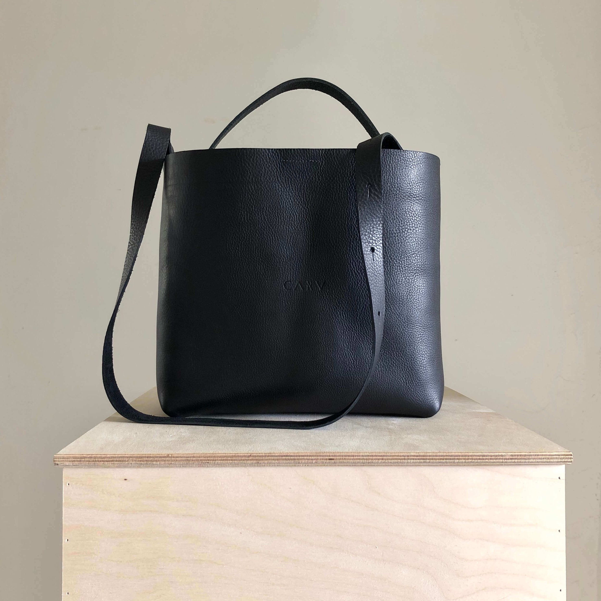 CARV sustainable leather shopper bag handmade in the UK.