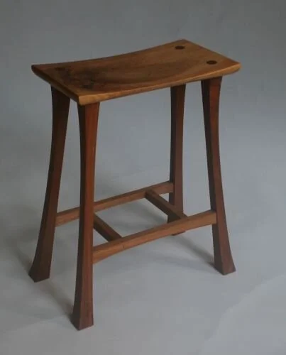 Asian influenced stool - 24 in. H. BWG.JPG