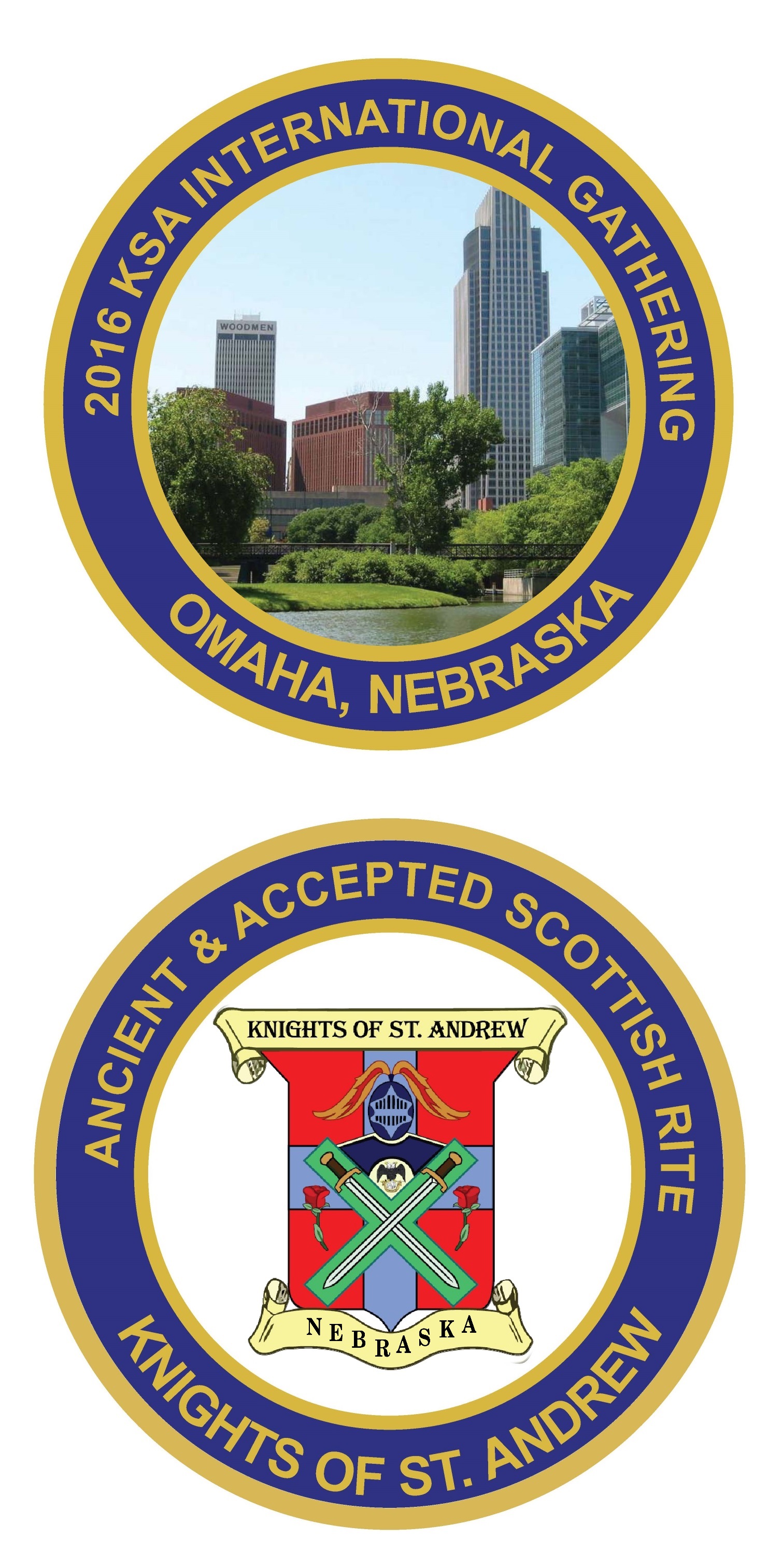 The 2016 KSA challenge coin given to guests is a solid, heavy coin, 2 inches wide and 1/8" thick.